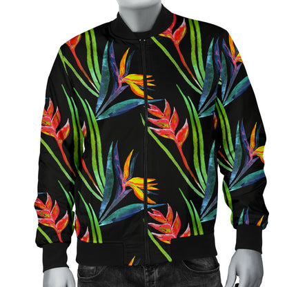 Heliconia Pattern Print Design HL04 Men Bomber Jacket