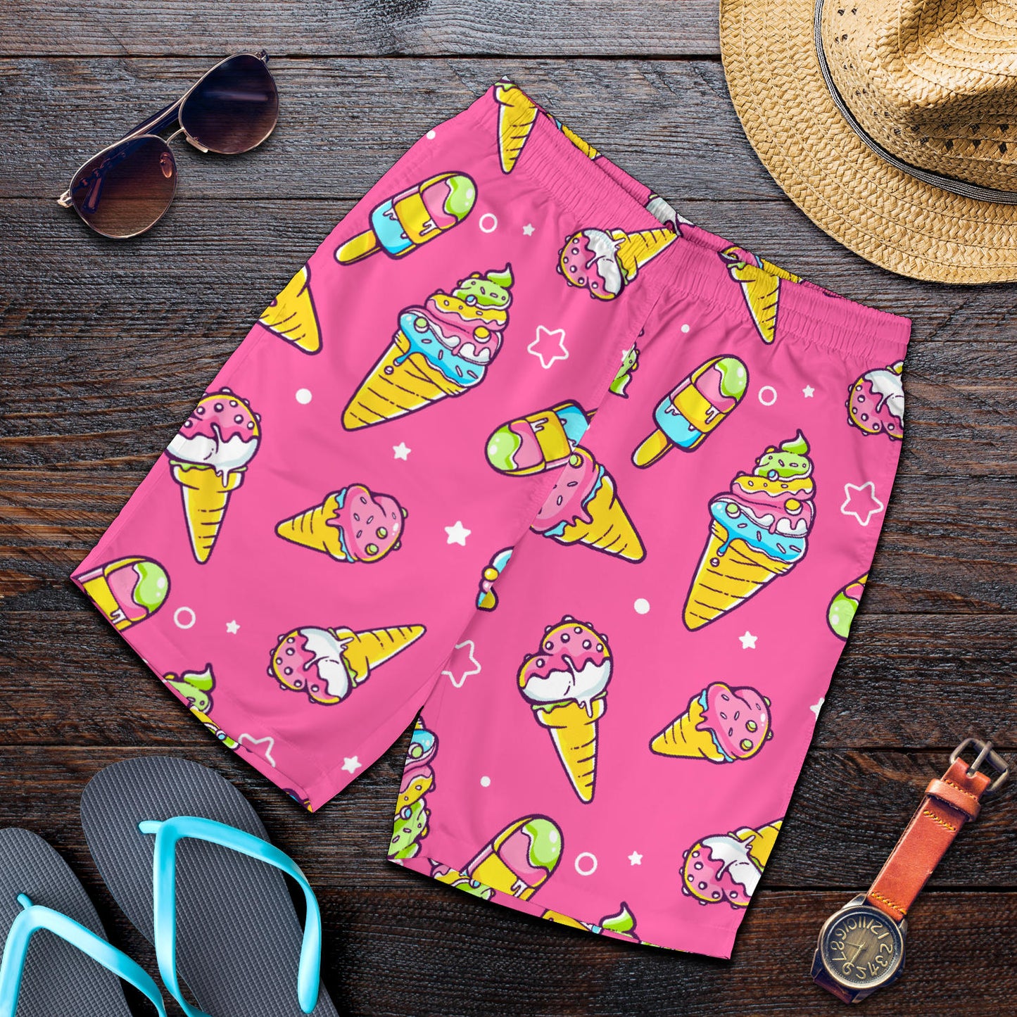 Ice Cream Pattern Print Design IC04 Mens Shorts