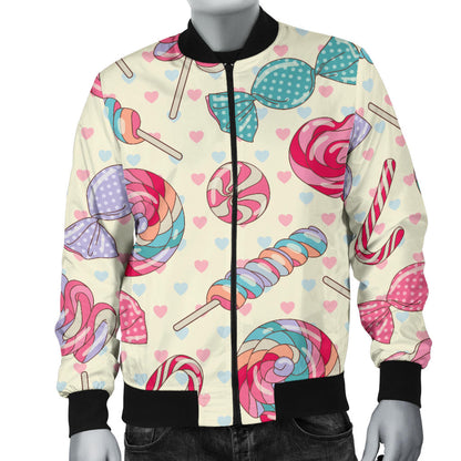 Candy Pattern Print Design CA04 Men Bomber Jacket