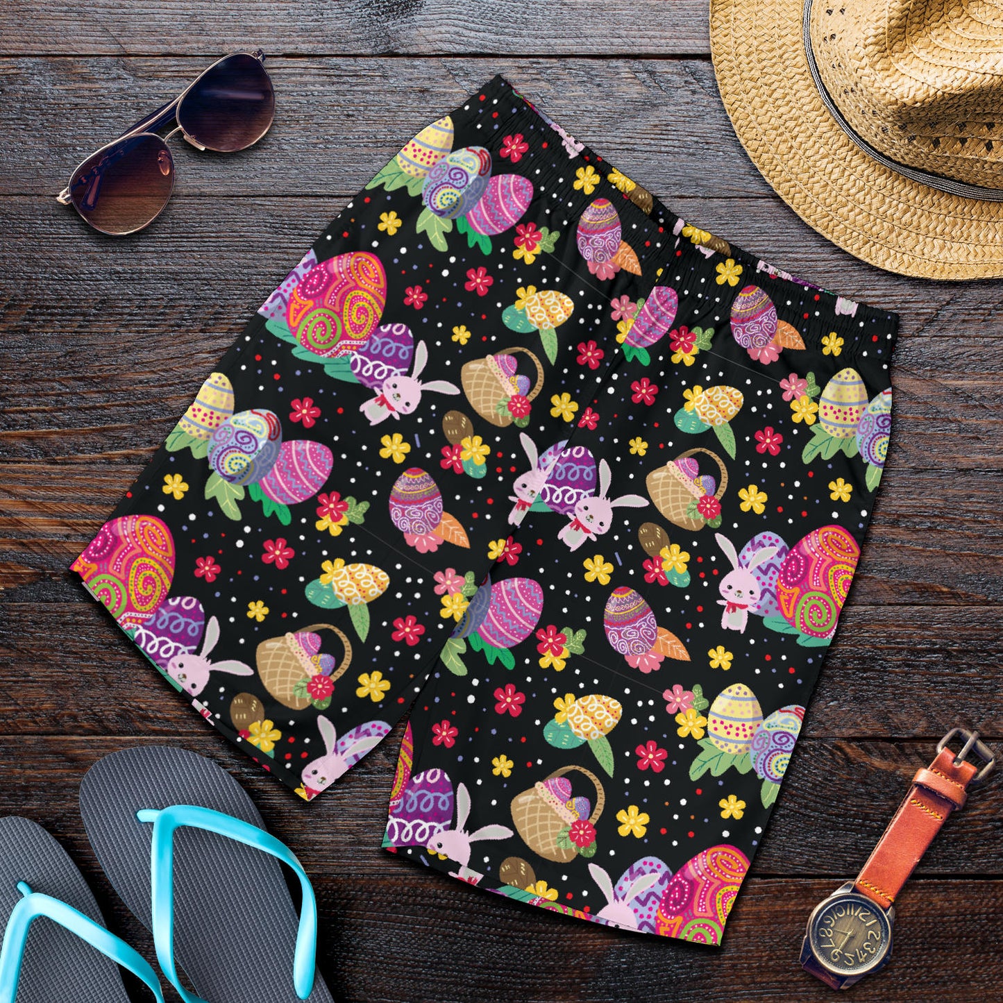 Easter Eggs Pattern Print Design RB06 Mens Shorts