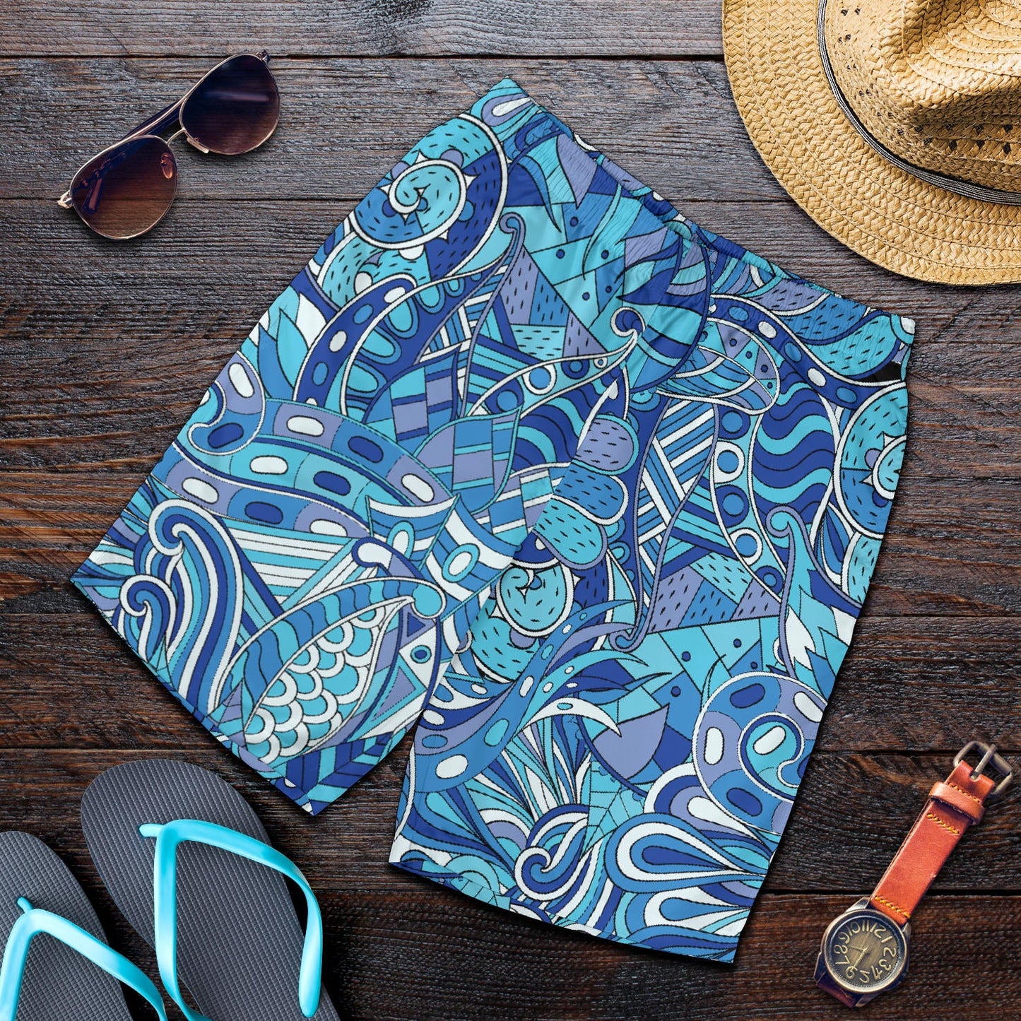 Funky Retro Pattern Print Design A02 Mens Shorts