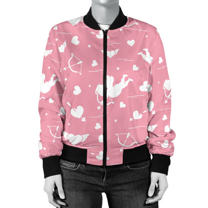 Cupid Pattern Print Design 03 Women's Bomber Jacket