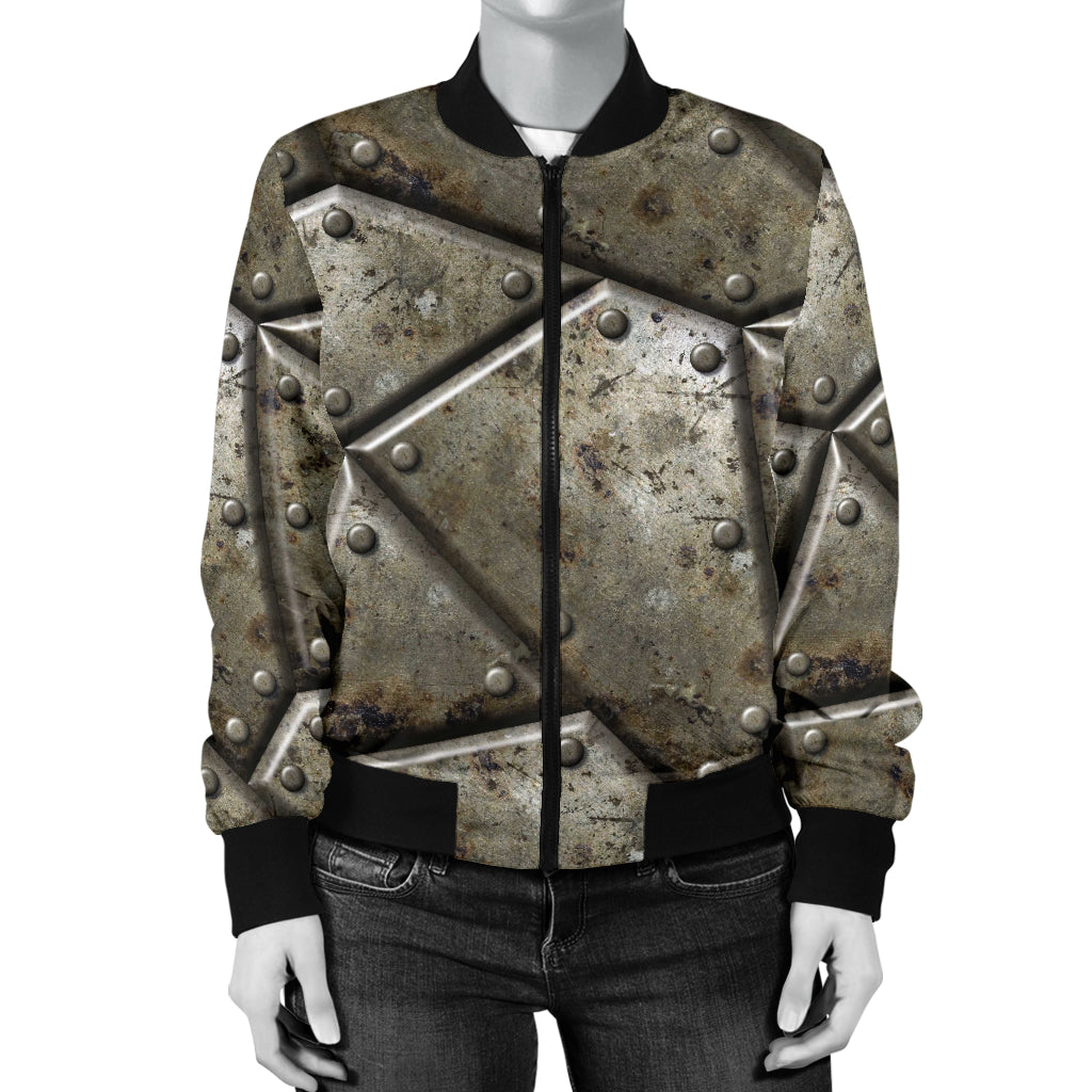Armor Pattern Print Design 01 Women's Bomber Jacket