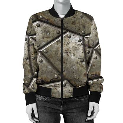 Armor Pattern Print Design 01 Women's Bomber Jacket