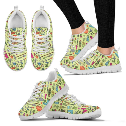 Gardening Pattern Print Design G02 Sneakers White Bottom Shoes