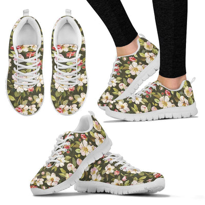 Apple blossom Pattern Print Design AB01 Sneakers White Bottom Shoes