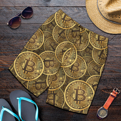 Bitcoin Pattern Print Design DO01 Mens Shorts