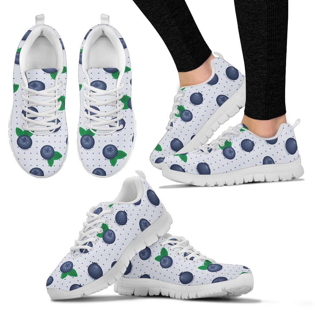 Blueberry Pattern Print Design BB02 Sneakers White Bottom Shoes