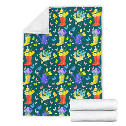Gardening Pattern Print Design G08 Fleece Blanket