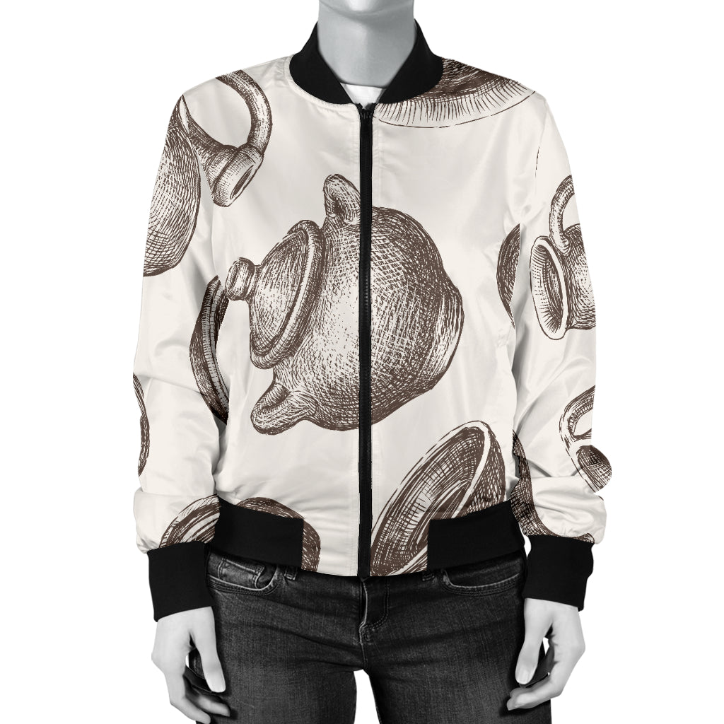 Pottery Pattern Print Design A01 Women's Bomber Jacket