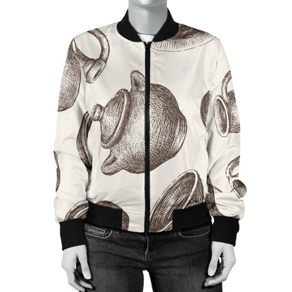 Pottery Pattern Print Design A01 Women's Bomber Jacket