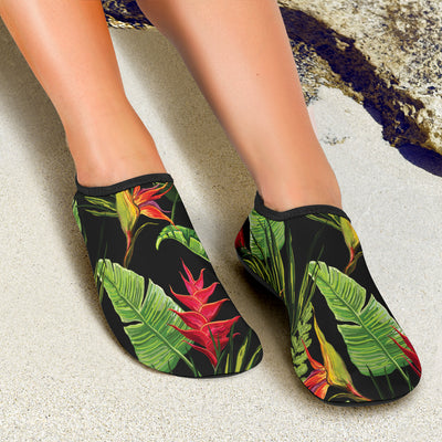 Bird Of Paradise Pattern Print Design BOP010 Aqua Water Shoes