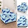 Dolphin Heart Pattern Armchair Slipcover