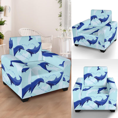 Dolphin Heart Pattern Armchair Slipcover