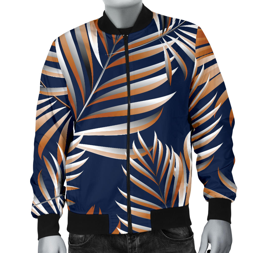 Tropical Flower Pattern Print Design TF07 Men Bomber Jacket