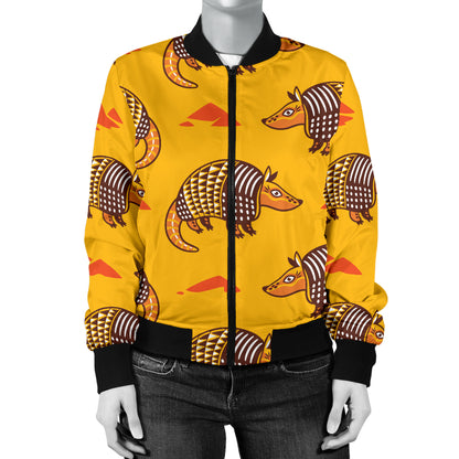 Armadillo Pattern Print Design 03 Women's Bomber Jacket