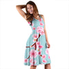 Cherry Blossom Pattern Print Design CB04 Midi Dress