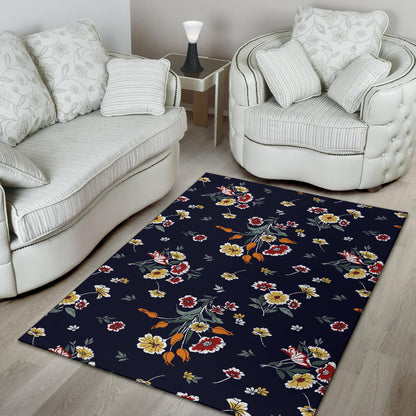 Summer Floral Pattern Print Design SF01 Area Rugs