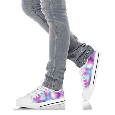 Tie Dye Blue Pink White Bottom Low Top Shoes