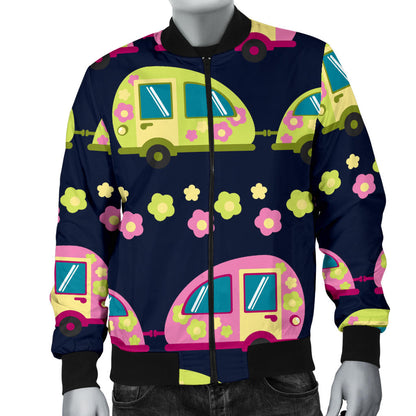 Camper Cute Camping Design No 3 Print Men Bomber Jacket