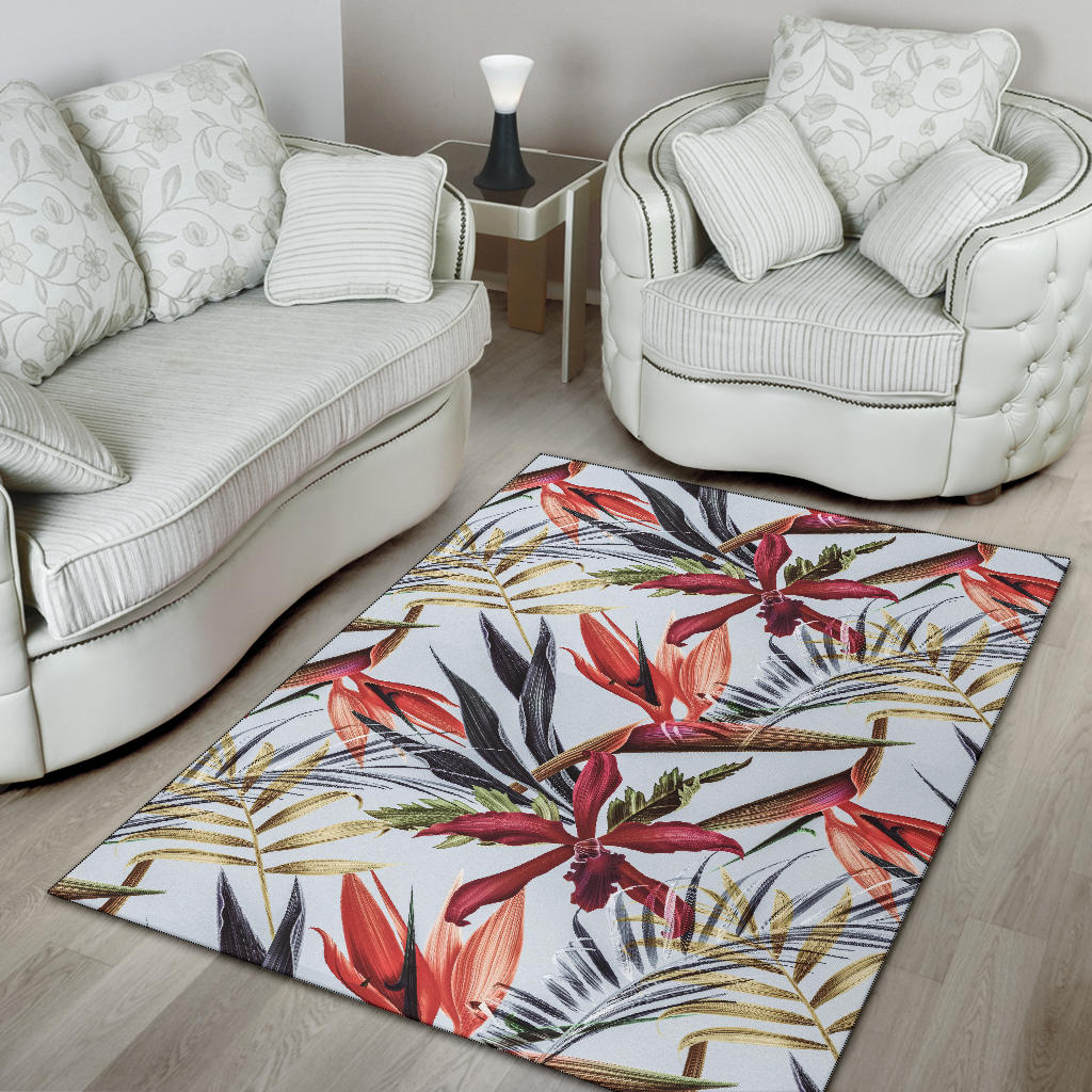 Tropical Flower Pattern Print Design TF021 Area Rugs
