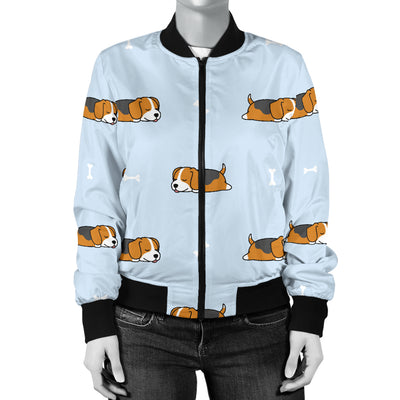 Beagle Pattern Print Design 06 Women's Bomber Jacket