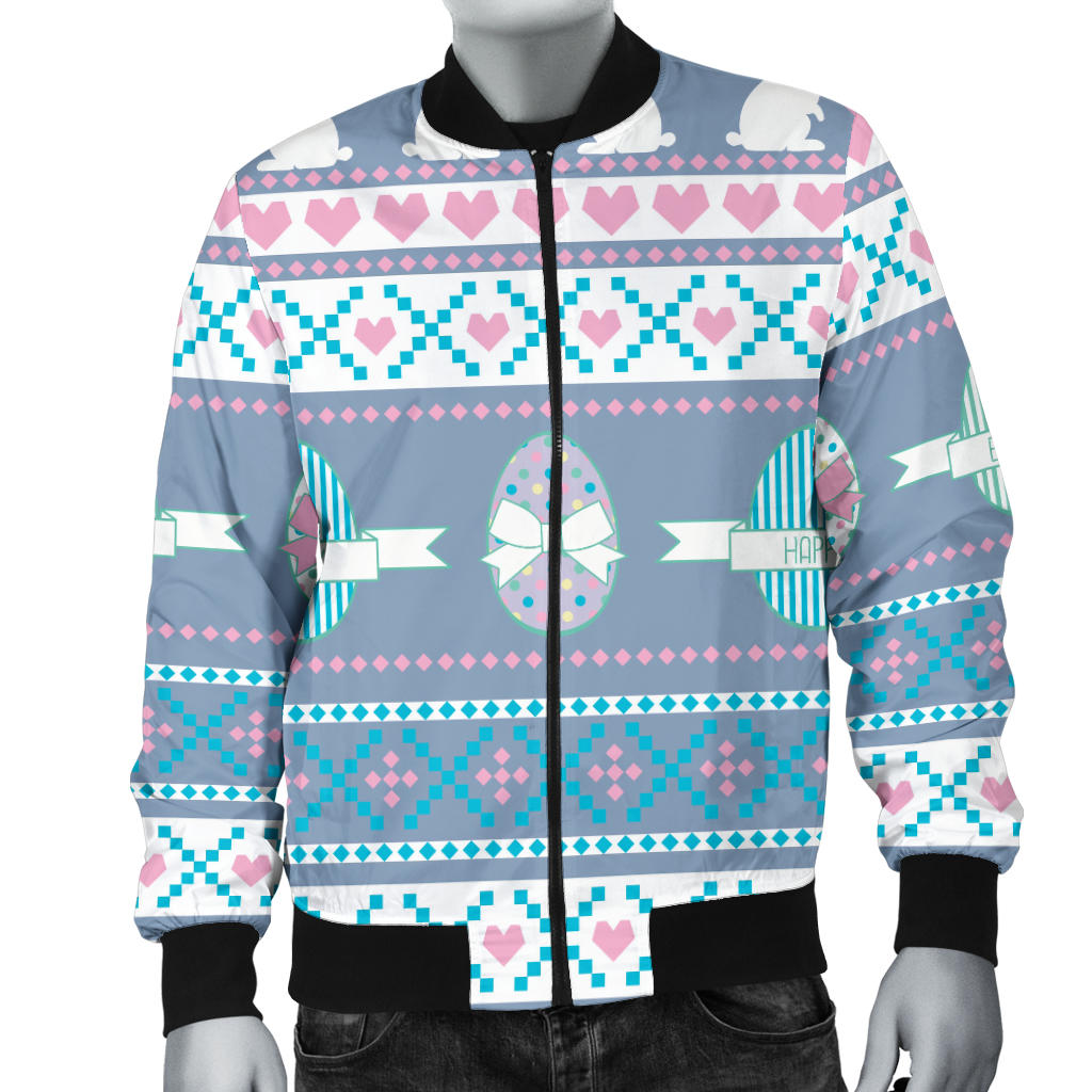 Easter Eggs Pattern Print Design RB013 Men Bomber Jacket