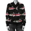 Barracuda Pattern Print Design 02 Women's Bomber Jacket