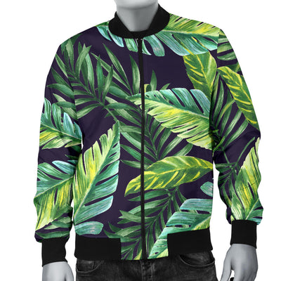 Tropical Flower Pattern Print Design TF06 Men Bomber Jacket
