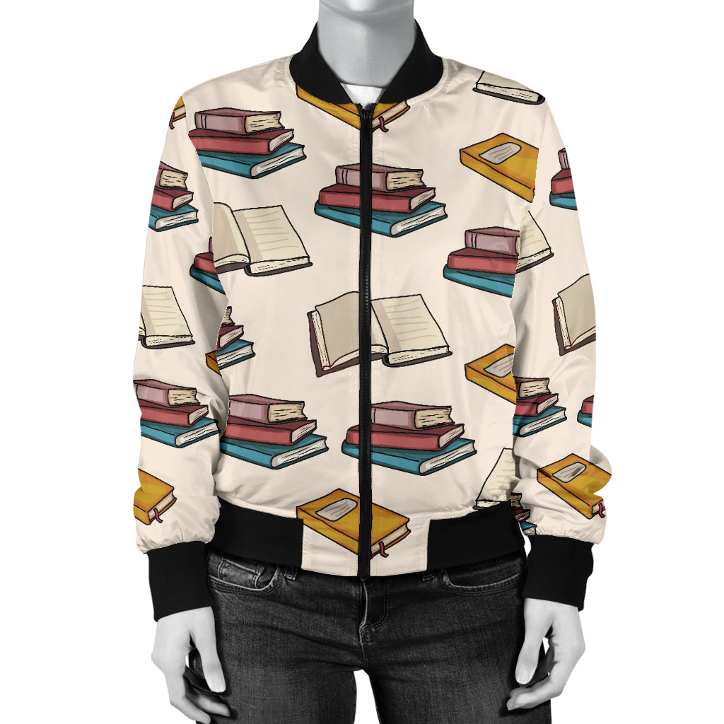 Book Pattern Print Design 04 Women's Bomber Jacket