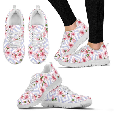 Cherry Blossom Pattern Print Design CB07 Sneakers White Bottom Shoes