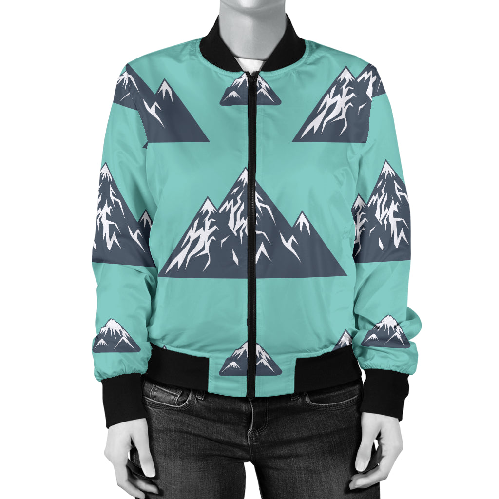 Mountain Pattern Print Design 01 Women's Bomber Jacket
