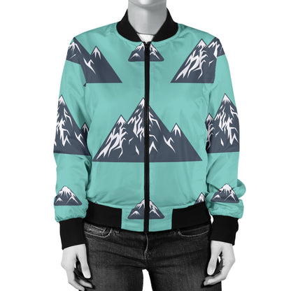 Mountain Pattern Print Design 01 Women's Bomber Jacket