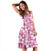 Cherry Blossom Pattern Print Design CB02 Midi Dress