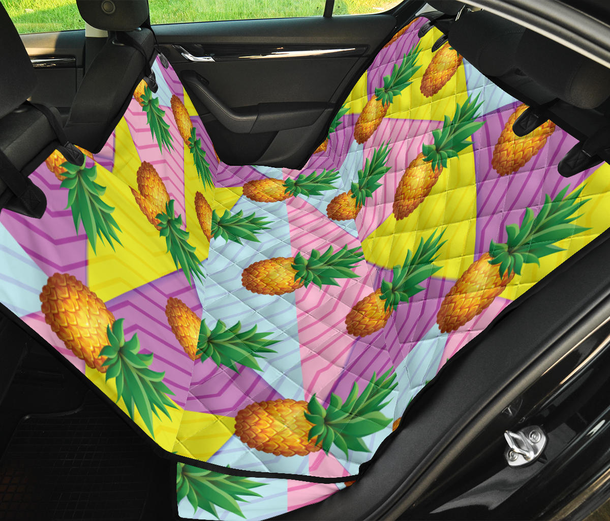 Pineapple Pattern Print Design PP05 Rear Dog  Seat Cover