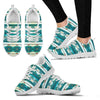 Blue Tribal Aztec Sneakers White Bottom Shoes