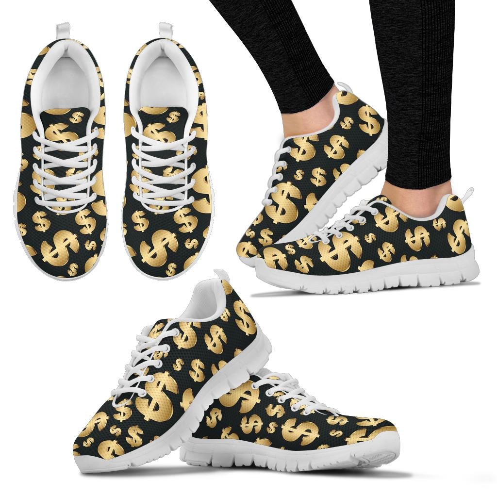 Dollar Pattern Print Design DO04 Sneakers White Bottom Shoes