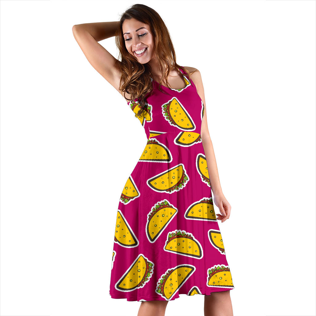 Taco Pattern Print Design TC01 Midi Dress