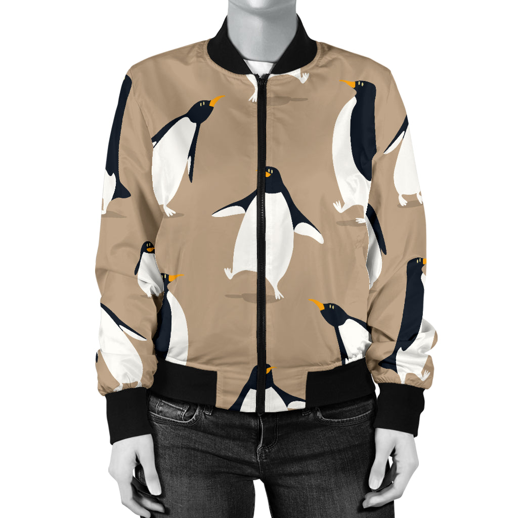 Penguin Pattern Print Design A01 Women's Bomber Jacket