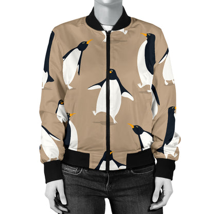 Penguin Pattern Print Design A01 Women's Bomber Jacket