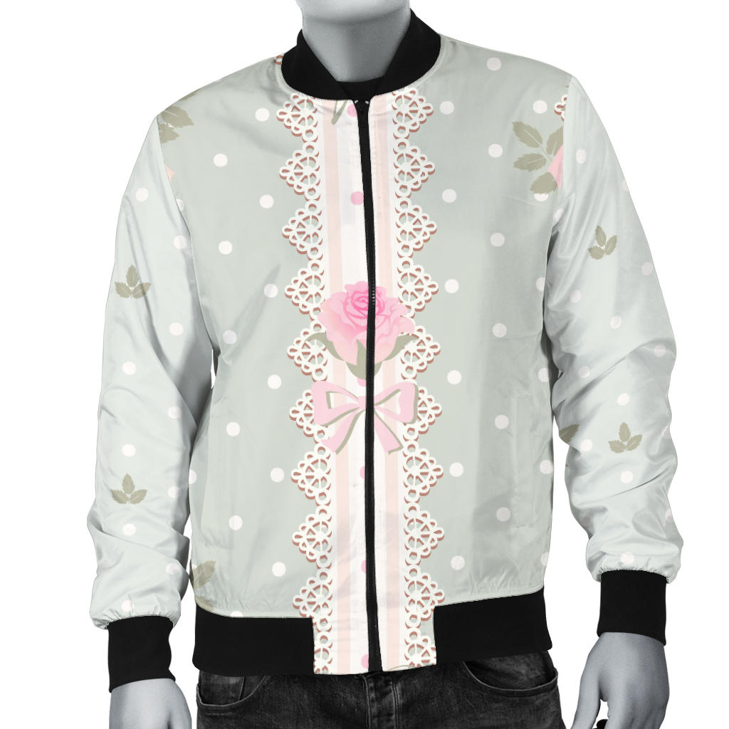 Rose Pattern Print Design RO016 Men Bomber Jacket