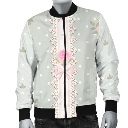 Rose Pattern Print Design RO016 Men Bomber Jacket