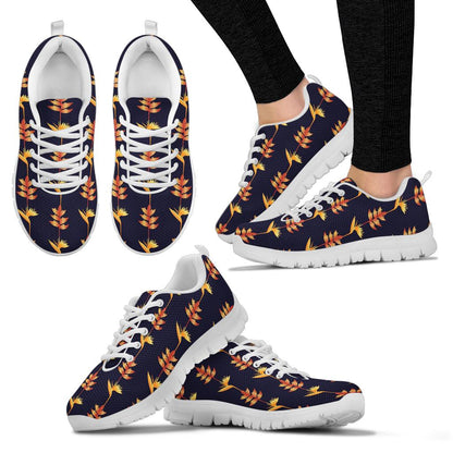 Heliconia Pattern Print Design HL06 Sneakers White Bottom Shoes