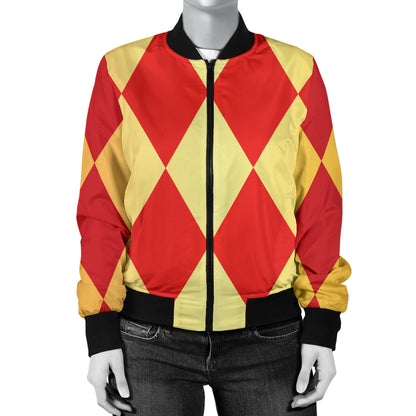 Harlequin Pattern Print Design 03 Women's Bomber Jacket