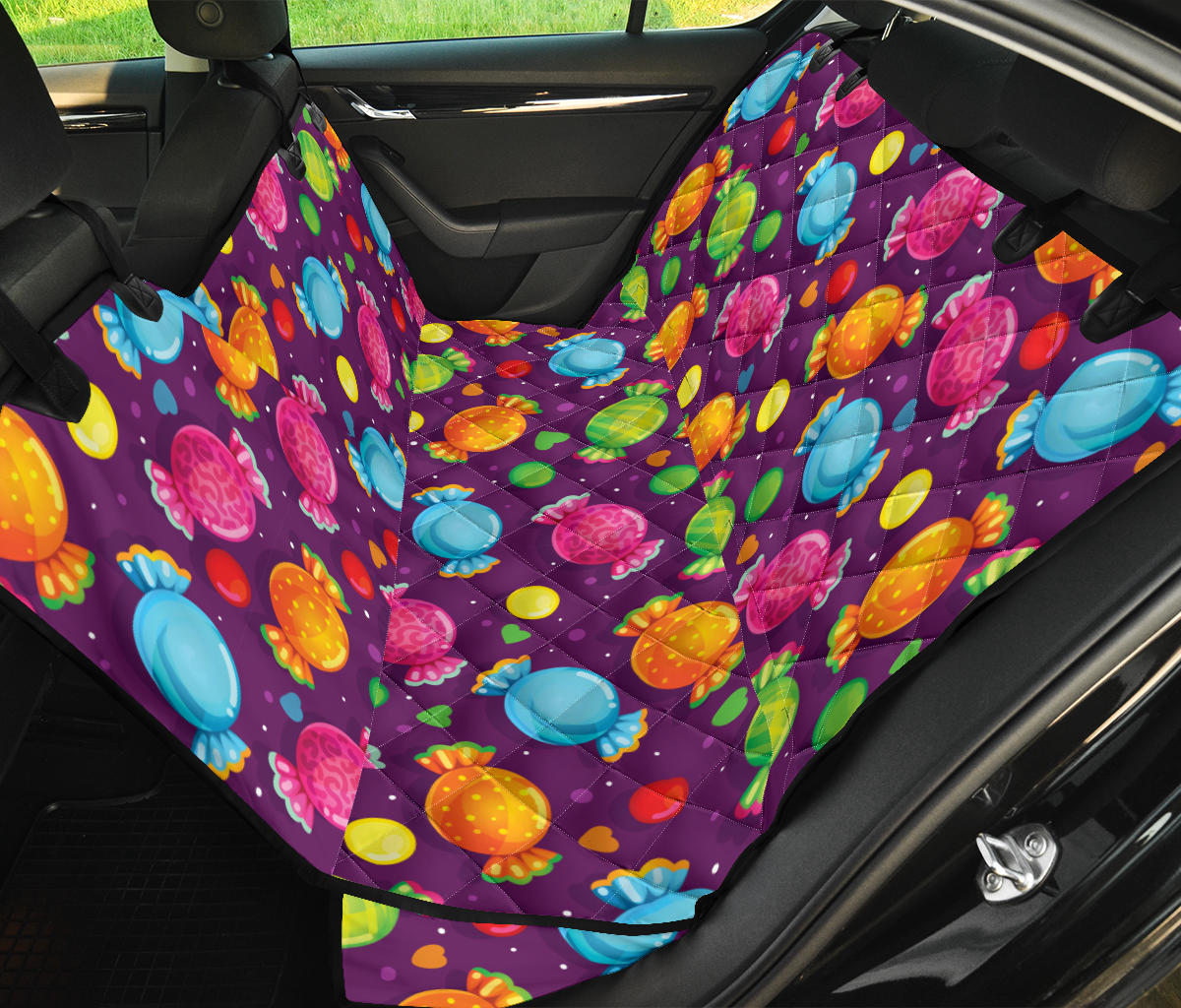 Candy Pattern Print Design CA05 Rear Dog  Seat Cover