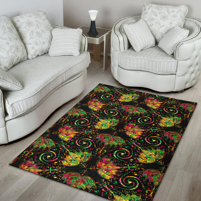 Lotus Boho Pattern Print Design LO09 Area Rugs