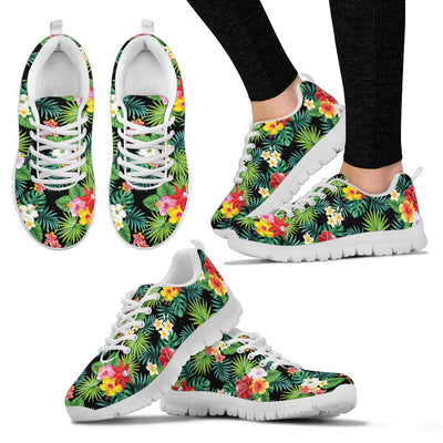 Hibiscus Hawaiian flower tropical Sneakers White Bottom Shoes