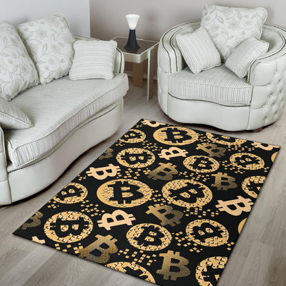 Bitcoin Pattern Print Design DO06 Area Rugs