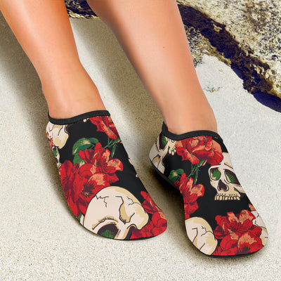 Skull Red Rose Aqua Water Shoes