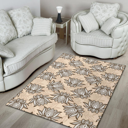 Lotus Boho Pattern Print Design LO05 Area Rugs
